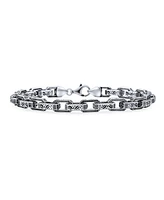 Bling Jewelry Thick Byzantine Chain Link Bracelet Sterling Silver Made Turkey