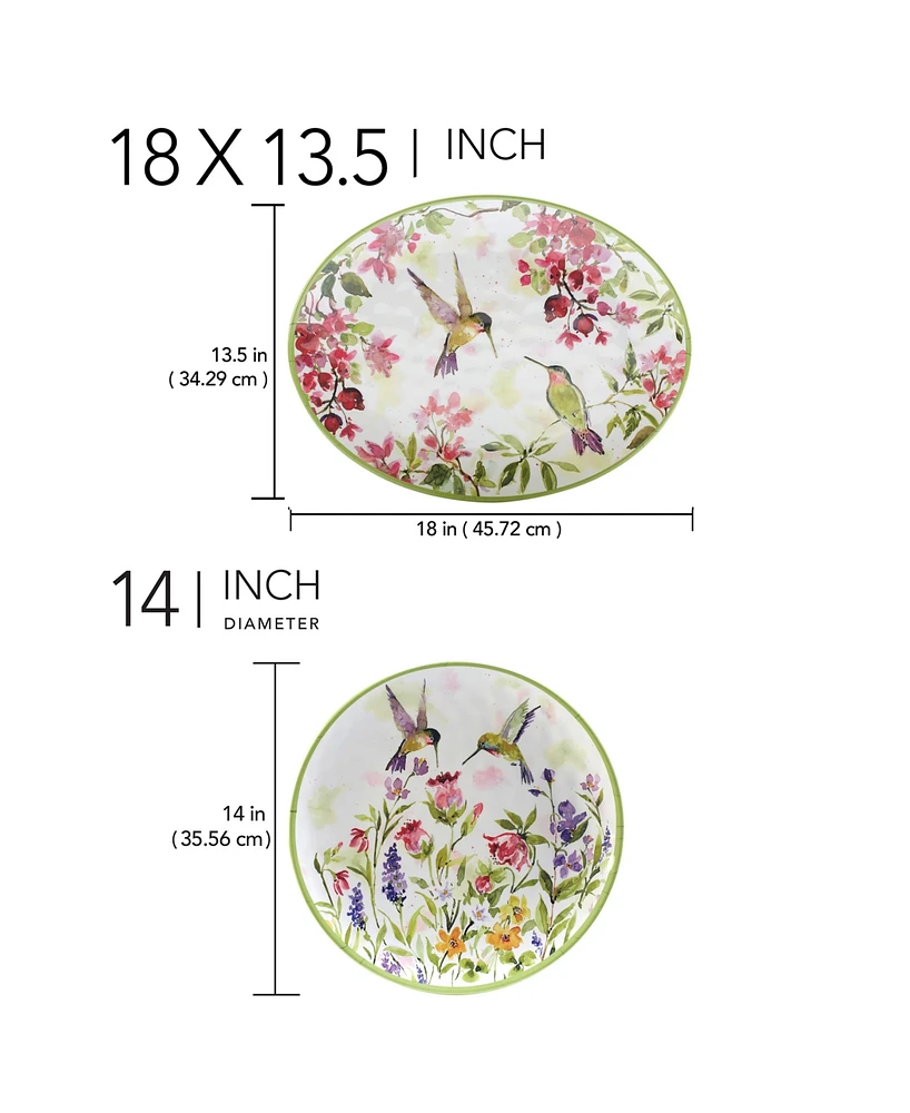 Certified International Hummingbirds 2 Pc Platter Set, Service For 2