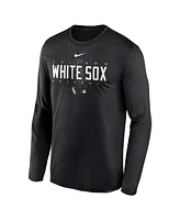 Men's Nike Black Chicago White Sox Authentic Collection Team Logo Legend Performance Long Sleeve T-shirt
