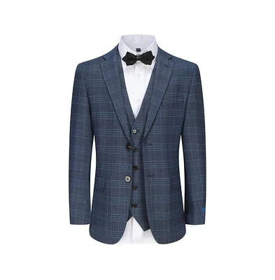 Slim Fit 3PC Check Men's Suit
