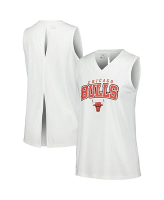 Women's LevelWear White Chicago Bulls Paisley Peekaboo Tank Top