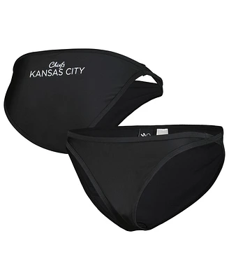 Women's G-iii 4Her by Carl Banks Black Kansas City Chiefs Hall of Fame Bikini Bottom