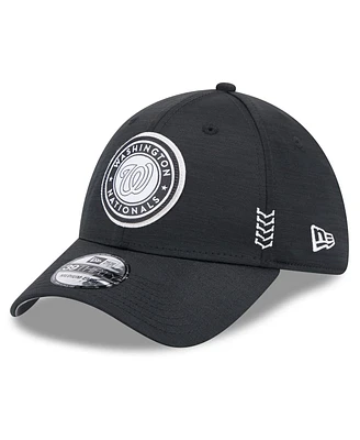 Men's New Era Black Washington Nationals 2024 Clubhouse 39THIRTY Flex Fit Hat