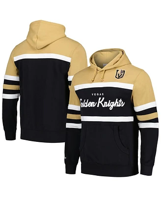 Men's Mitchell & Ness Black, Gold Vegas Golden Knights Head Coach Pullover Hoodie