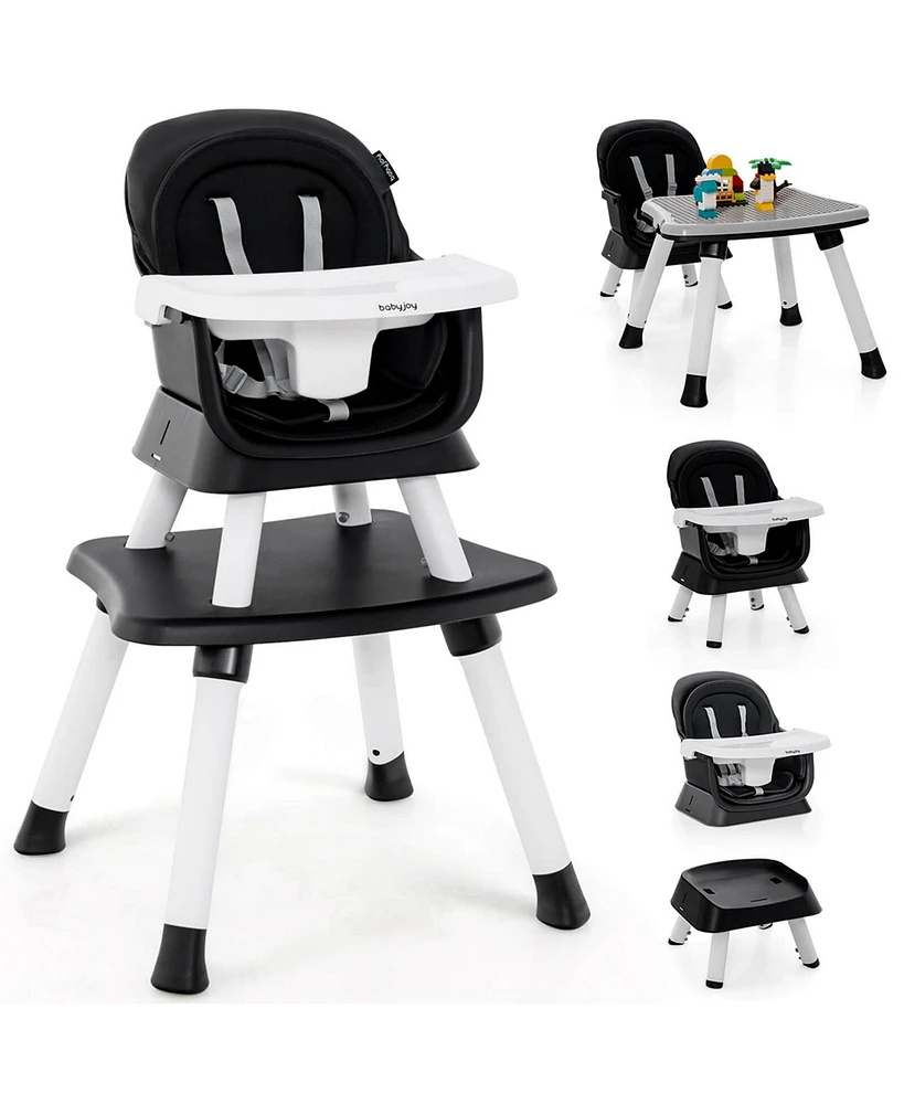 Costway Toddler 8-in-1 High Chair Convertible Dining Booster Seat w/ Removable Tray