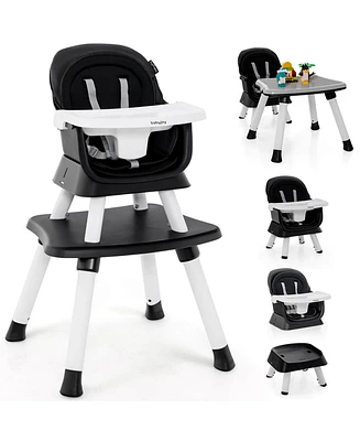 Costway Toddler 8-in-1 High Chair Convertible Dining Booster Seat w/ Removable Tray