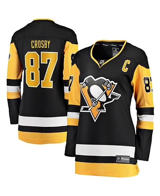 Women's Fanatics Sidney Crosby Black Pittsburgh Penguins Captain Patch Home Breakaway Jersey