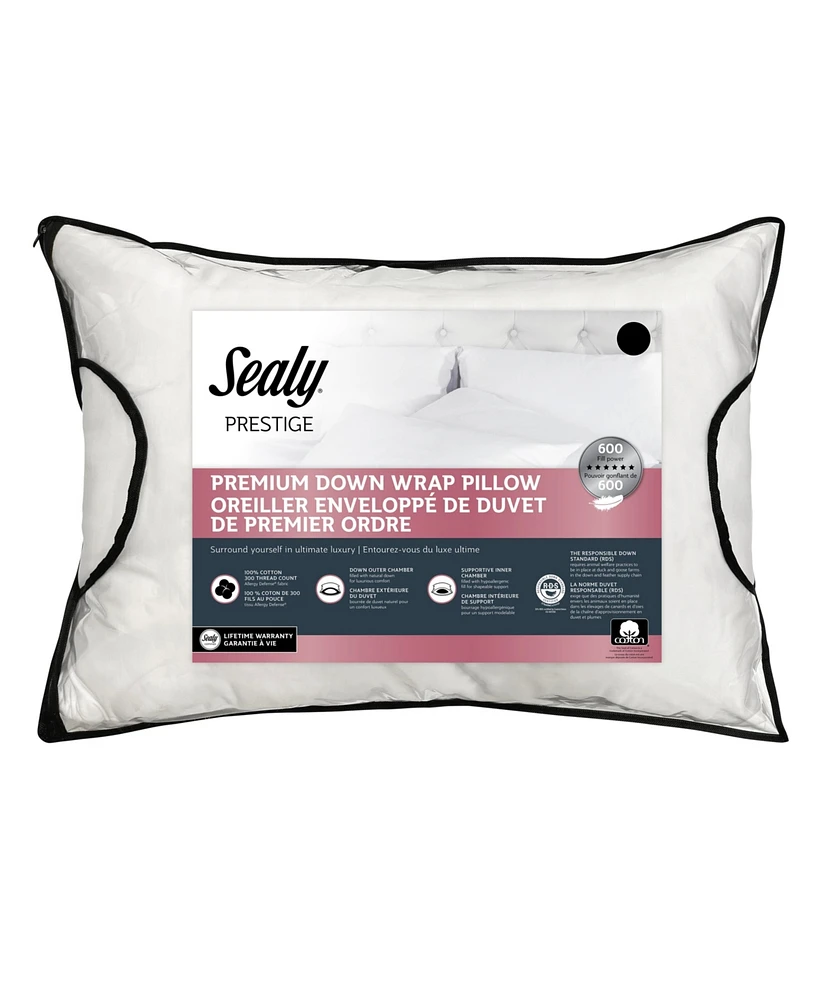 Sealy Premium Down Wrap Pillow, King