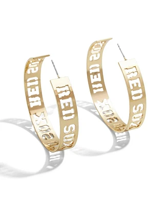 Women's Wear by Erin Andrews x BaubleBar Boston Red Sox Large Cutout Hoop Earrings