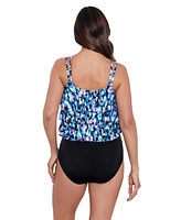 ShapeSolver by Mimi Flamingo Women's Triple Tier Fauxkini One-Piece Swimsuit
