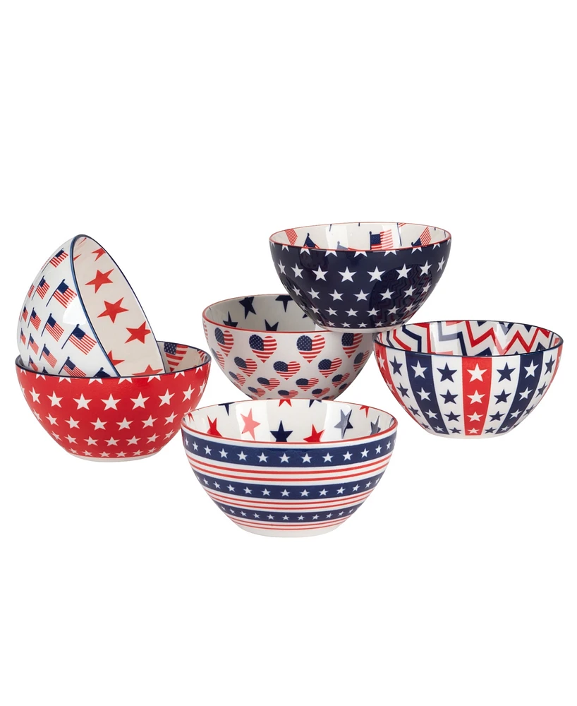 Certified International Patriotic Set of 6 Bowls
