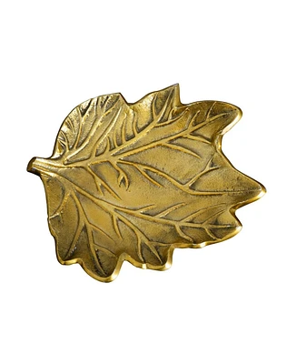 Nearly Natural 10in. Gold Tree of Life Leaf Decorative Accent Tray