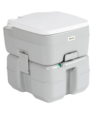 Outsunny 5.3 Gallon Portable Camping Toilet for Adults with Level Indicator
