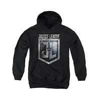 Justice League Movie Youth Shield Logo Pull Over Hoodie / Hooded Sweatshirt