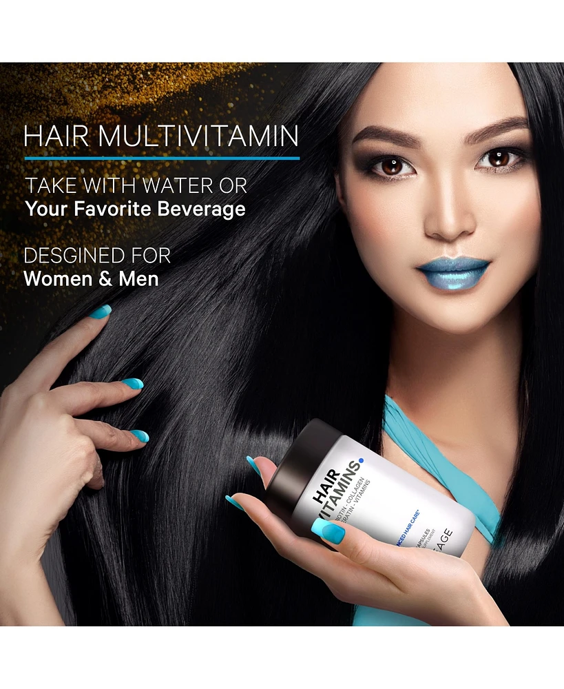 Codeage Hair Vitamins 10000 mcg Biotin, Keratin, Collagen, Vitamin A, B12, C, D3, E, Zinc, Turmeric, Probiotics, Enzymes, Inositol