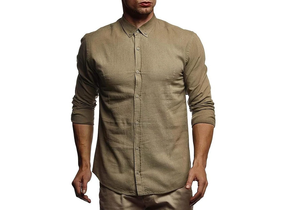 Leif Nelson Men's Short-Sleeved-Shirt, Summer-t-Shirt, Stand-up Collar, Cotton Men's Casual-Shirt, Slim fit, Short-Sleeved-Shirt, Basic-Shirt, Leisure