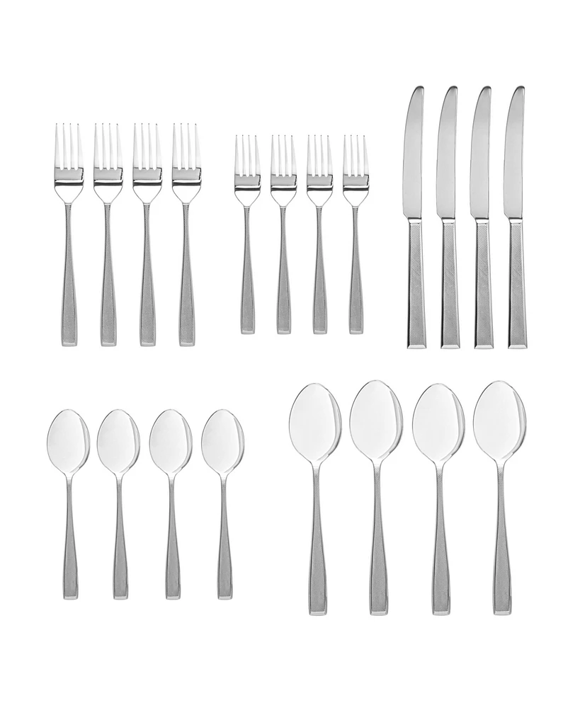 Godinger Ingot Mirrored 18/10 Stainless 20 Piece Set, Service for 4