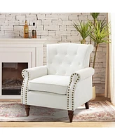 Nivison Modern Small Accent Chair with Nailhead Trim Space Saving