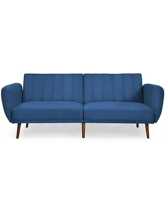 Convertible Futon Sofa Bed Adjustable Couch Sleeper with Wood Legs