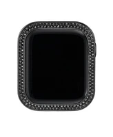 Anne Klein Women's Black Alloy Protective Case with Black Crystals designed for 45mm Apple Watch