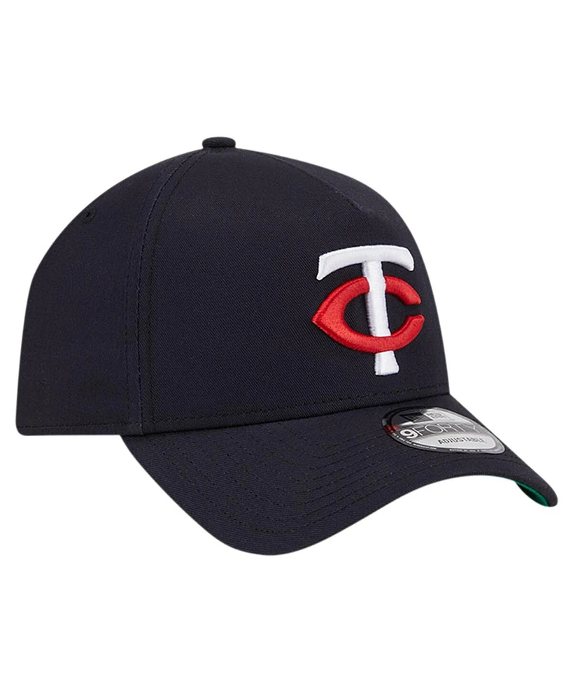 New Era Men's Navy Minnesota Twins Team Color A-Frame 9Forty Adjustable Hat