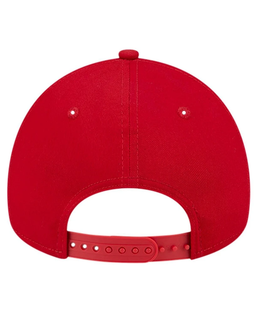 New Era Men's Red Washington Nationals Team Color A-Frame 9Forty Adjustable Hat