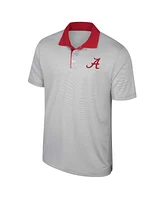 Colosseum Men's Gray Alabama Crimson Tide Big & Tall Tuck Striped Polo