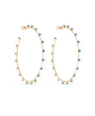 Ettika Simple Spark Crystal 18k Gold Plated Hoops