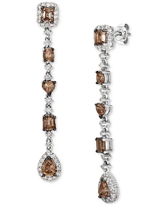 Le Vian Chocolate Diamond & Vanilla Diamond Linear Drop Earrings (4-1/2 ct. t.w.) in 18k White Gold
