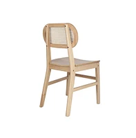 Analise Set Of 2 Cane Rattan Dining Chairs With Solid Wood Frames