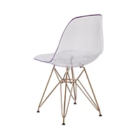 Ghost Chair With Gold Metal Base