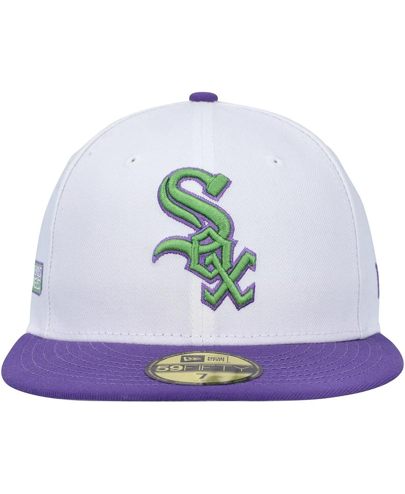 New Era Men's White Chicago Sox Side Patch 59Fifty Fitted Hat