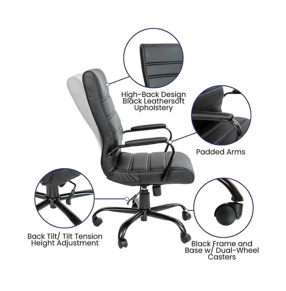 Milano Contemporary High-Back Home Office Chair With Padded Arms