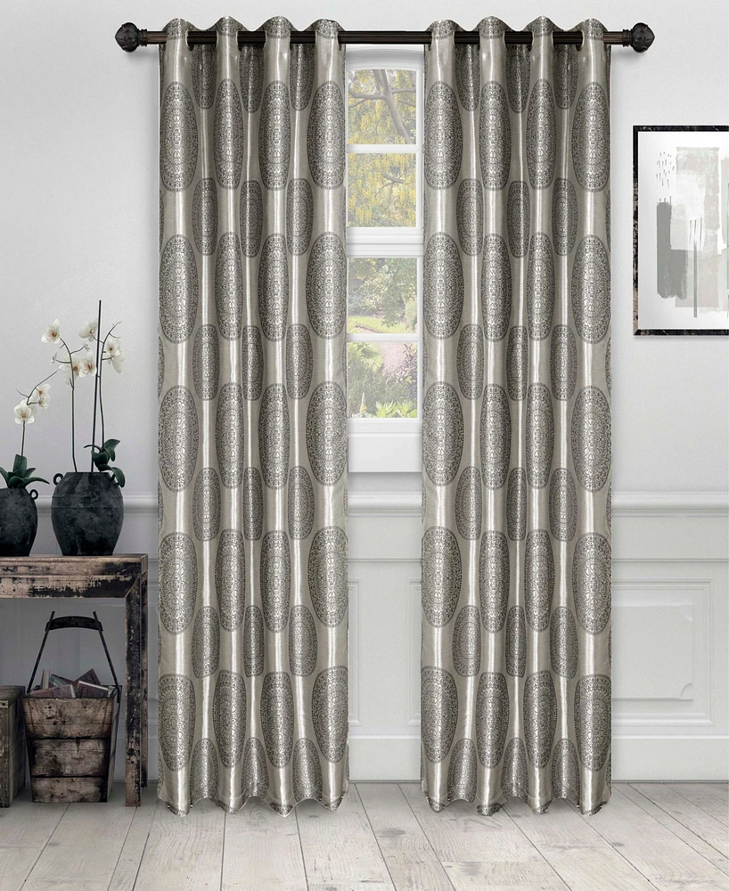 Superior Cordon Jacquard Grommet 2-Piece Curtain Panel Set with Top Header