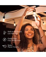 Ambience Pro Heavy Duty Solar-Powered Led Outdoor String Lights with 15 Hooks (48 ft.)
