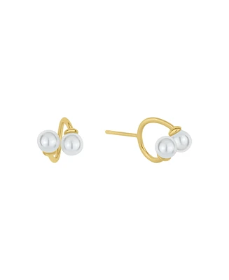 And Now This White Imitation Pearl Ear Bud Holder Earring
