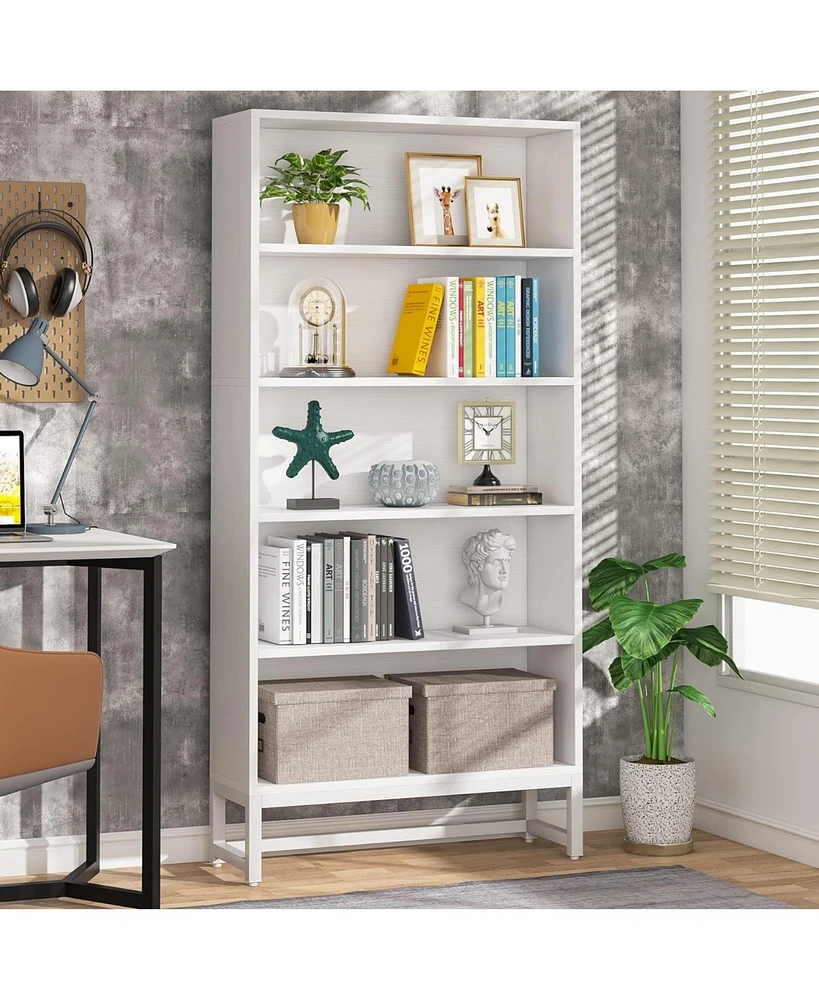 Tribesigns Tall Bookcase and Bookshelf, 70.8” Large Bookcases Organizer with 5-Tier Storage Shelves, Heavy Duty Free-Standing Library Bookshelf