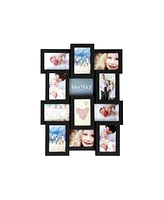 12-Opening Photo Collage Frame with Glass Cover for Multiple Picture Display