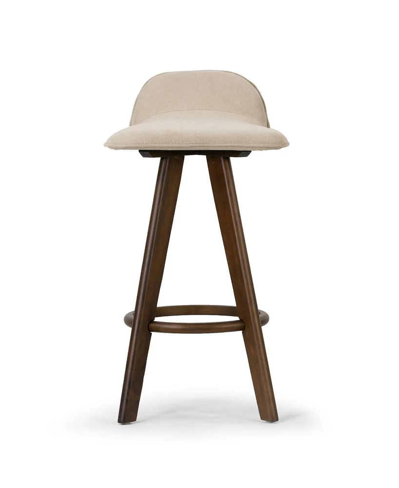Glamour Home 25.98" Asta Rubberwood, Fabric Counter Height Stool, Set of 2