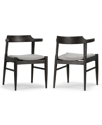 Glamour Home 28.35" Atlas Rubberwood, Fabric Dining Chair, Set of 2