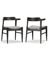 Glamour Home 28.35" Atlas Rubberwood, Fabric Dining Chair, Set of 2