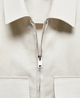 Mango Men's Zipper Linen Jacket