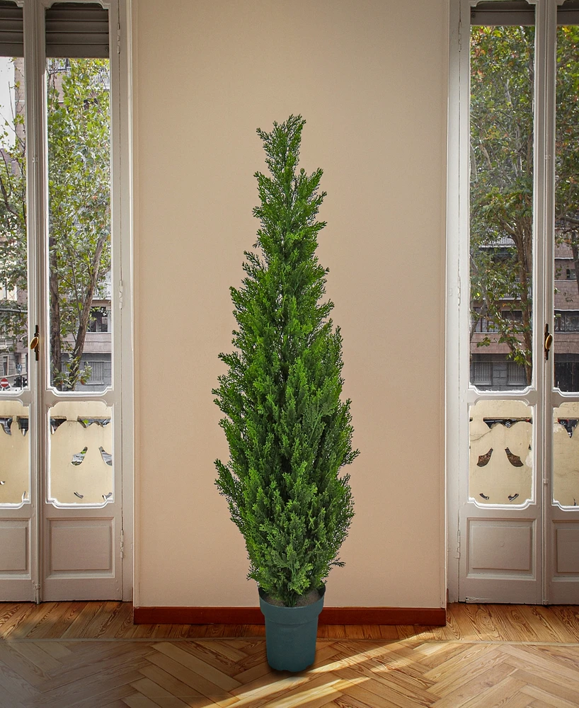 National Tree Company 50 Cedar Tree in Dark Green Round Growers Pot