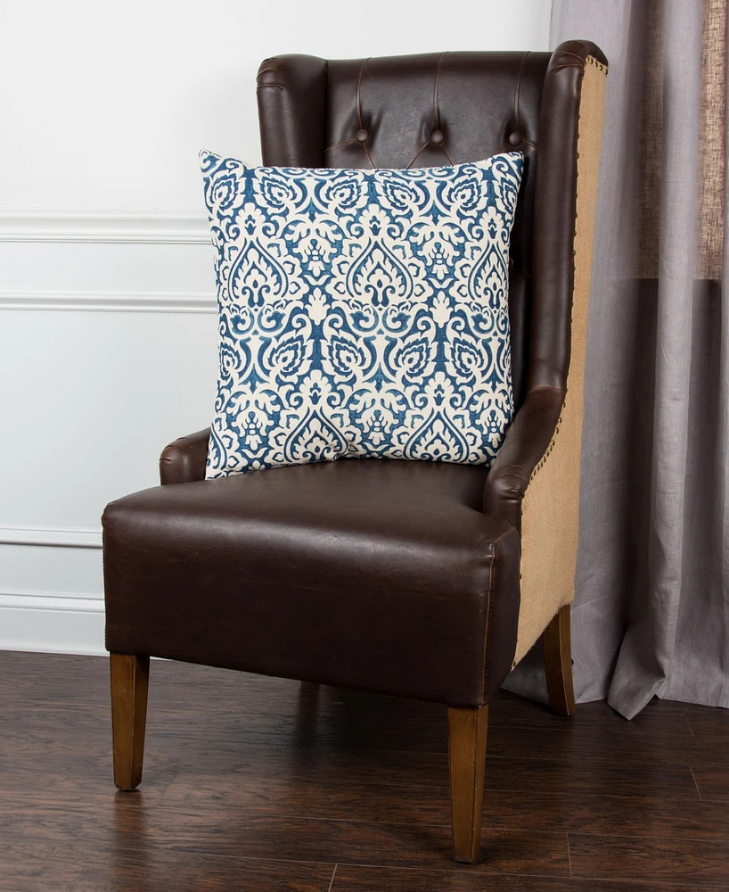 Rizzy Home Damask Polyester Filled Decorative Pillow, 22" x