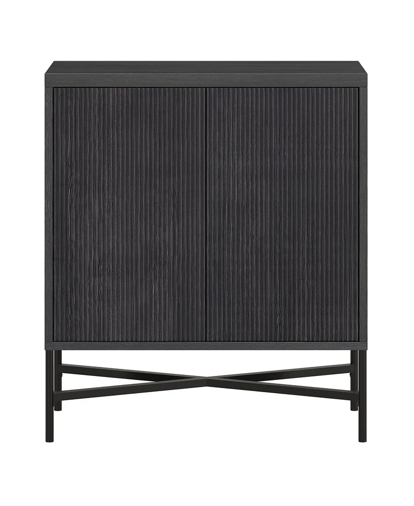 Hudson & Canal Brighton 28" Wide Rectangular Accent Cabinet in Charcoal Gray