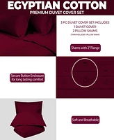Superior Egyptian Cotton 400 Thread Count Solid Luxury Duvet Cover Set, King/California King