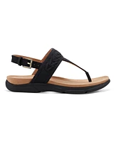 Easy Spirit Women's Monte Woven T-Strap Flat Sandals