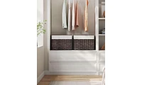 Decorative Rattan-Look Storage Basket with Cotton Liner and Carry Handles
