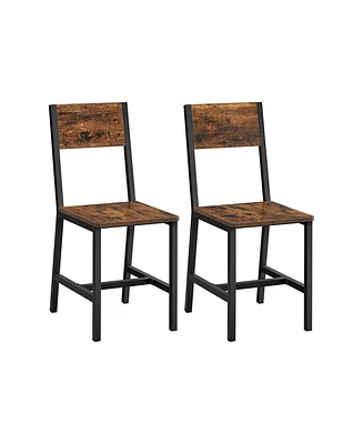 Dining Chair Set Of 2, Accent Chair, Industrial, Steel Frame, For Dining Room