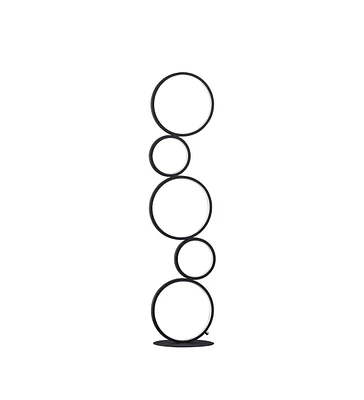 38.5" In Else Nordic 5-Ring Shaped Matte Black Led Metal Table Lamp